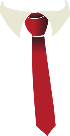 Transparent vector of red tie and white shirt collar