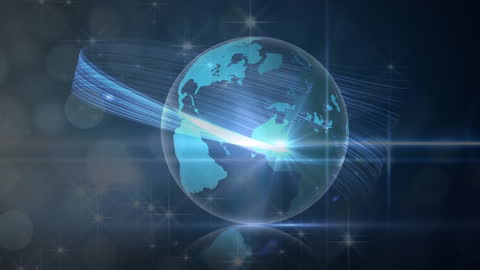 Futuristic Global Network Connections with Digital Glow