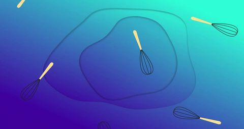 Abstract whisk pattern on gradient blue background