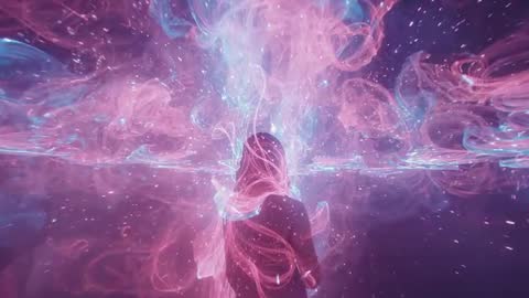 Vibrant Plasma Streams Swirling Around Silhouette Realm