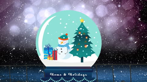 Festive Snow Globe Animation Featuring Snowman and Christmas Tree