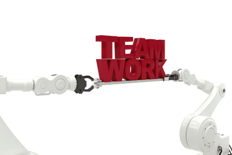robotic arms collaboration building teamwork text transparent - Download Free Stock Videos Pikwizard.com