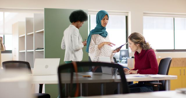 Diverse Group of Female Professionals Collaborating in Modern Office - Download Free Stock Images Pikwizard.com