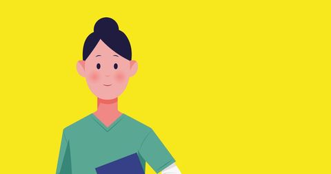 Healthcare Worker Illustration on Bright Background