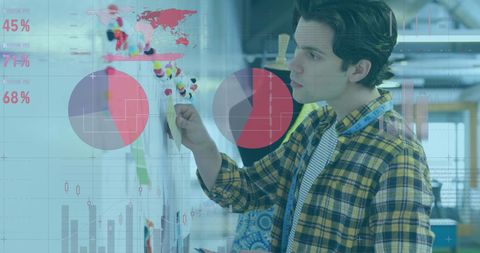 Fashion Designer Analyzing Data on Creative Whiteboard