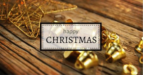 Festive christmas greetings with golden decorations