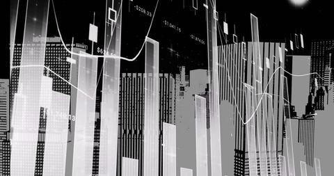 financial data overlay on cityscape visualizing urban markets - Download Free Stock Images Pikwizard.com