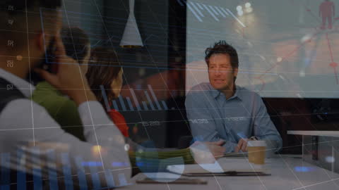 Global Business Team Analysing Data with Diverse Group