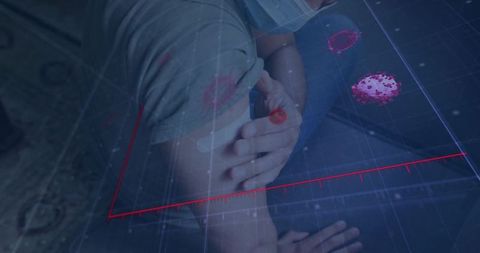 Vaccination Illustration with Scientific Overlay