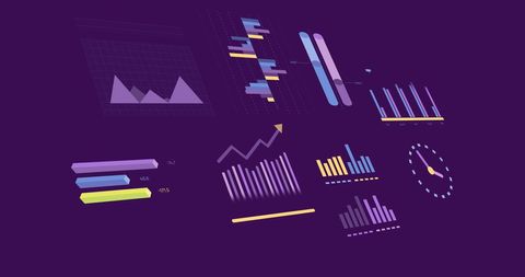 Abstract Financial Data Visualizations on Purple Background - Download Free Stock Images Pikwizard.com