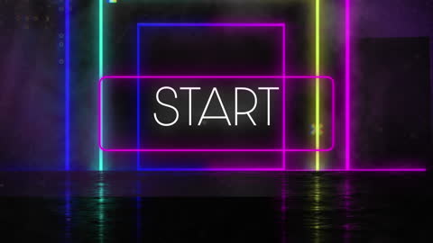 Neon Start Text with Retro Futuristic Vibes