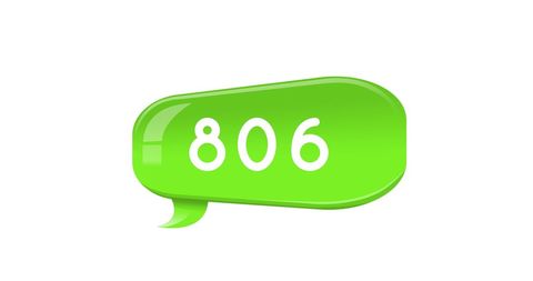 Bright Green Message Bubble 806 on White Background