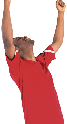 Ecstatic football supporter celebrating victory transparent