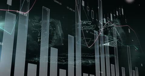 Futuristic Data Processing Digital Interface in Motion