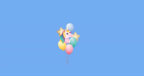 Vibrant Unicorn Balloons on Blue Pastel Sky - Download Free Stock Images Pikwizard.com