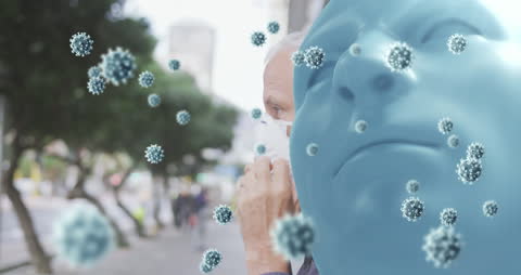 Protective Measures Featured as Virus Cells and Abstract Imagery