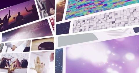Dynamic collage featuring business, tech, and leisure scenes