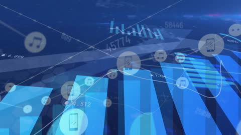 Financial Data Visualization with Global Connections Background