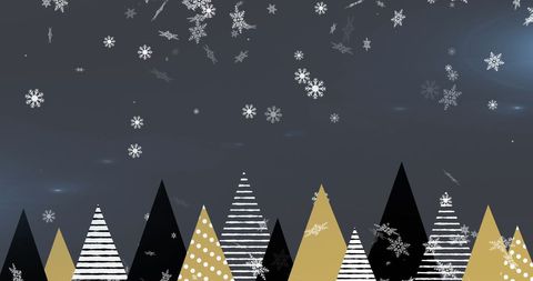 Stylized Snowfall Scene Over Gold and Black Trees - Download Free Stock Images Pikwizard.com