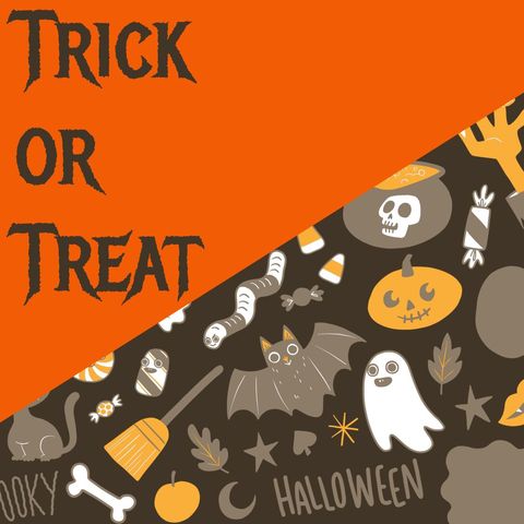 Colorful Halloween Design with Spooky Symbols and Trick or Treat Text - Download Free Stock Templates Pikwizard.com