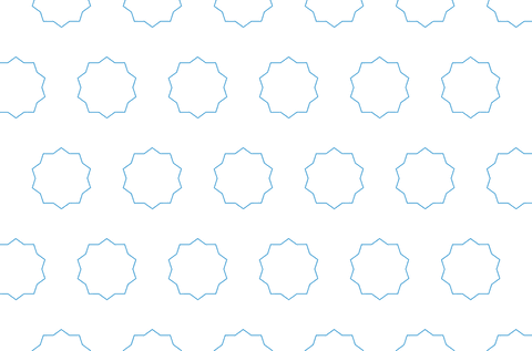 Blue geometric pattern of shapes on transparent background