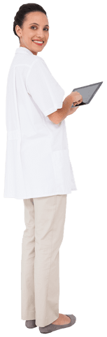 Transparent Image of Female Nurse Using Tablet - Download Free Stock Videos Pikwizard.com