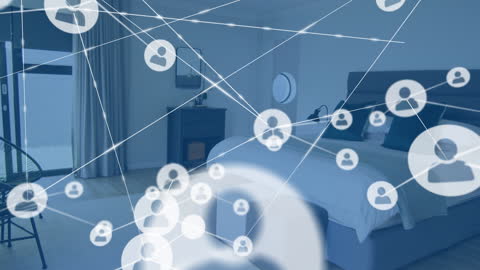 Digital Network Connectivity Over Modern Bedroom Interior