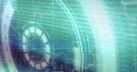 Futuristic Interface with Scanning and Data Processing Elements