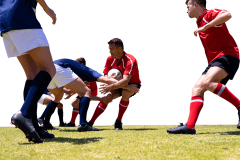 dynamic caucasian male rugby players on transparent background - Download Free Stock Videos Pikwizard.com