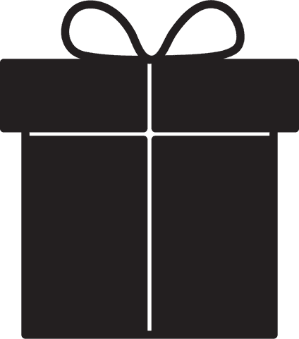 Black Gift Box Illustration on Transparent Background for Celebrations