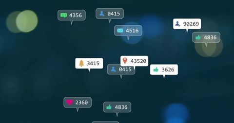 Social Media Graph Icons Overlay on Blurred City Lights - Download Free Stock Images Pikwizard.com