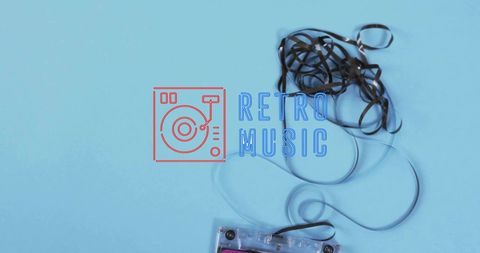 Retro Cassette Tape with Title on Blue Background - Download Free Stock Images Pikwizard.com