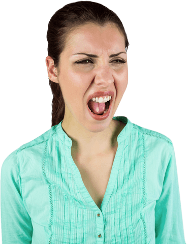 Transparent Image of Screaming Woman with Intense Expression - Download Free Stock Videos Pikwizard.com