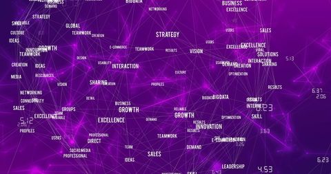 digital network with business concepts and purple background - Download Free Stock Images Pikwizard.com