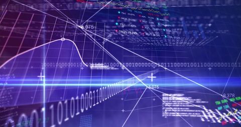 Futuristic Financial Data and Binary Code Visualization - Download Free Stock Images Pikwizard.com