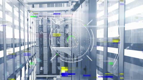 Futuristic Digital Network with Technology Interface Overlay