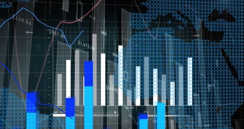Global data visualization with bar and line graphs