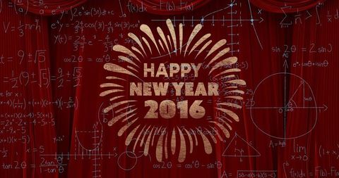 golden new year 2016 celebration background with math formulas - Download Free Stock Images Pikwizard.com