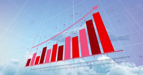 growing bar chart with data analytics on cloud background - Download Free Stock Images Pikwizard.com