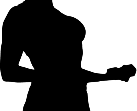 Silhouette illustration of active female in transparent style