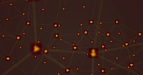 Digital Networking with Social Media Interaction Icons - Download Free Stock Images Pikwizard.com