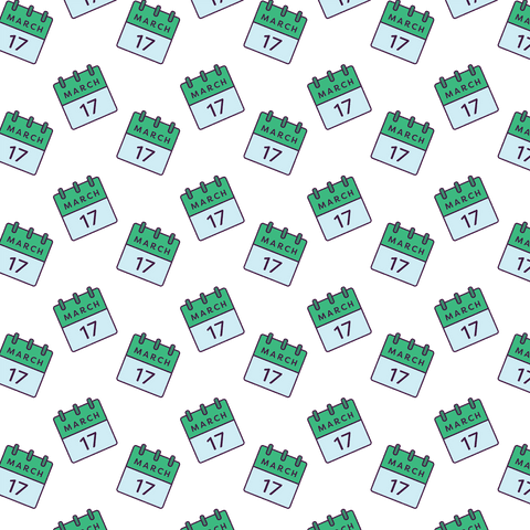 Seamless St. Patrick's Day March 17 Calendar Pattern on Transparent Background - Download Free Stock Videos Pikwizard.com
