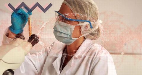 Scientist conducting experiment with test tube in modern laboratory