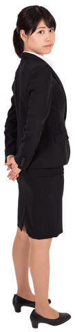 Transparent Image of Serious Asian Businesswoman in Professional Attire