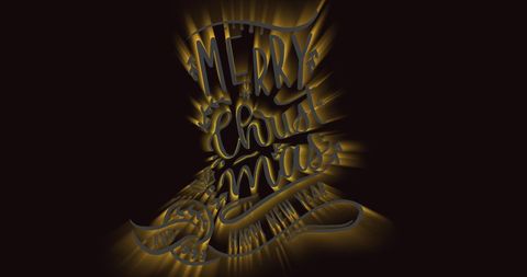 Festive Christmas Greetings in Shining Yellow Text