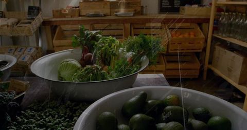 Organic Farmstand Freshness Displaying Avocados at Rustic Market
