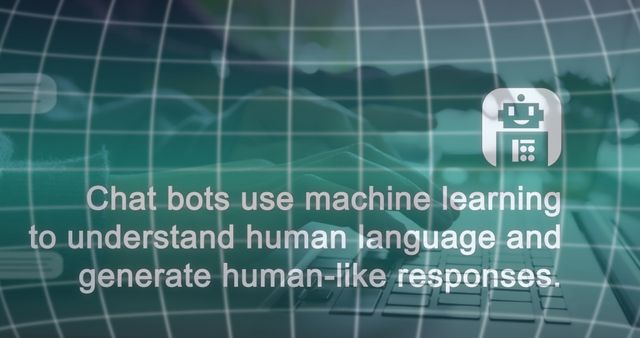 Ideal for articles or presentations on AI technology, machine learning, and communication advancements. Suitable for educational material on how chat bots work and their integration into human language processing.