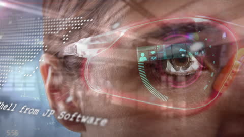 Futuristic AI Technology and Bionic Vision Concept