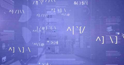 Displaying futuristic data dashboard overlay with translucent ui panels and ascii code
