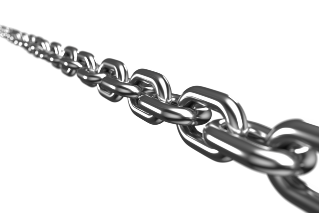 Long Metallic Silver Chain Stretching into Distant Horizon with Transparent Background - Download Free Stock Videos Pikwizard.com